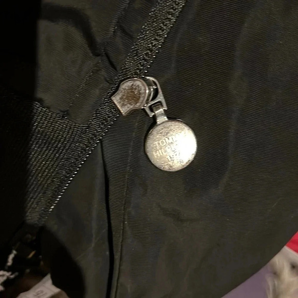 Tommy Hilfiger black logo high neck  zipper Pull bomber jacket Sz M - Picture 6 of 11